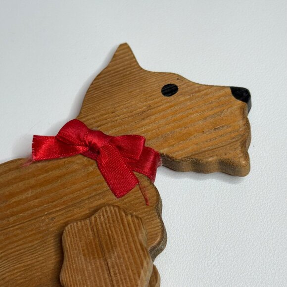 Wooden Dog Scottish Terrier Vintage Decor Shelf Sitter - Picture 2 of 7